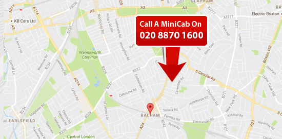 balham map - london minicab