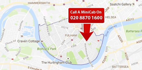 fulham map - london minicab