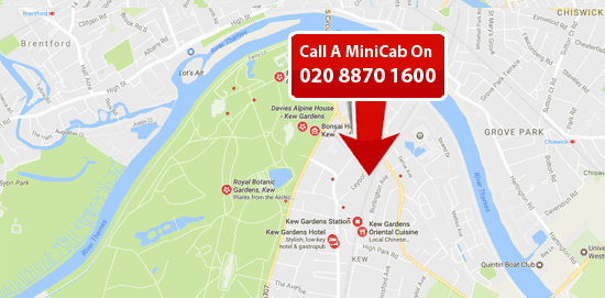 kew gardens minicab map