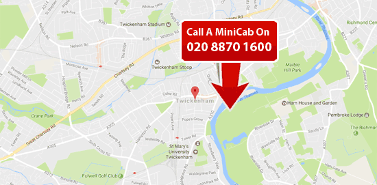 twickenham minicab map