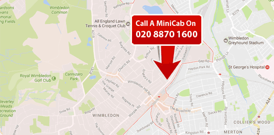 wimbledon map - london minicab